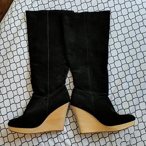 Platform Wedge Suede Boots